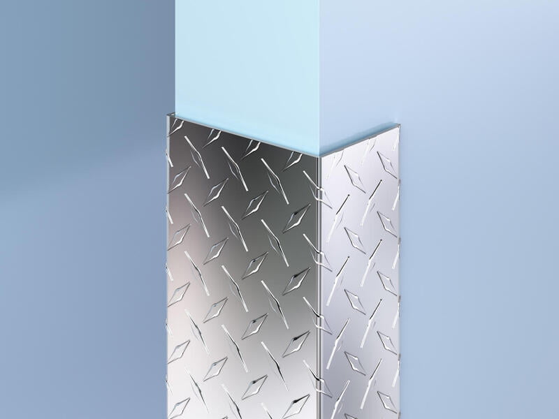 Bout de mur en aluminium diamanté